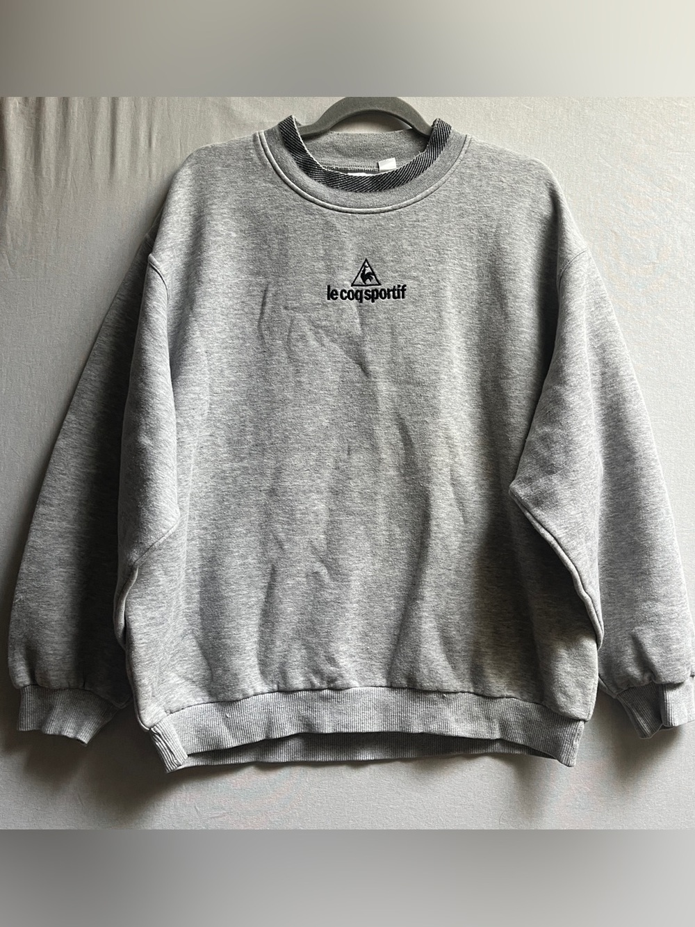 Le Coq Sportif Light Gray Crewneck Sweatshirt L